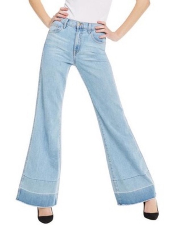 Wildfox Denim - Wildfox Light Blue Shield Wide Leg Jeans New Size 26 Two Tone
